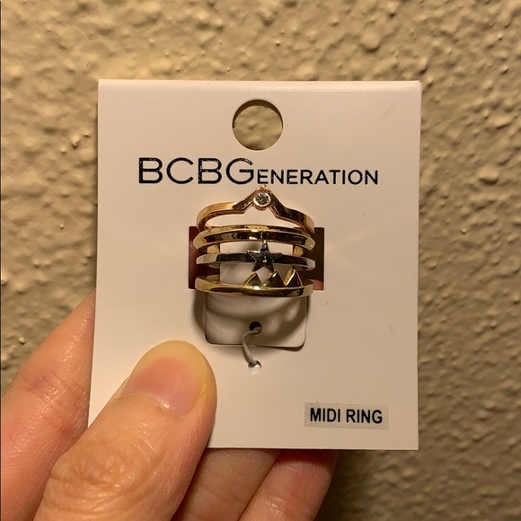 BCBGENERATION MIDI RINGS BOHO STYLE STACKED LAYER - Picture 2 of 3